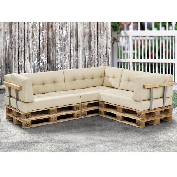 Cojín para respaldo Cojín de esquina Cojín para asiento para sofá de palets euro Cojines para palets Almohadilla para interior/exterior Almohadón Muebles + palet [en.casa]