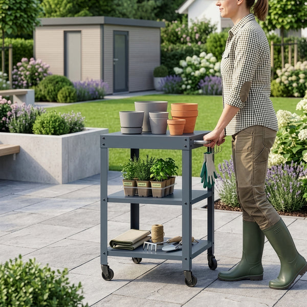 Carro de servicio para jardín Bolognano 81x50x50 cm - [casa.pro]