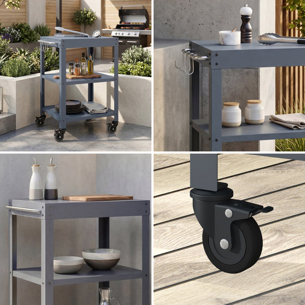 Carro de servicio para jardín Bolognano 81x50x50 cm - [casa.pro]