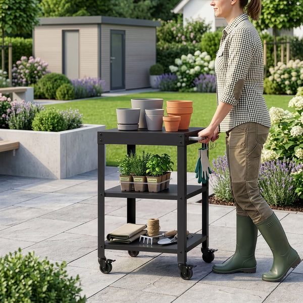 Carro de servicio para jardín Bolognano 81x50x50 cm - [casa.pro]