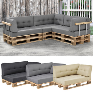 Cojín para respaldo Cojín de esquina Cojín para asiento para sofá de palets euro Cojines para palets Almohadilla para interior/exterior Almohadón Muebles + palet [en.casa]