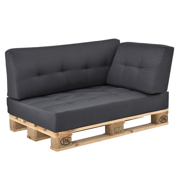 Cojín para respaldo Cojín de esquina Cojín para asiento para sofá de palets euro Cojines para palets Almohadilla para interior/exterior Almohadón Muebles + palet [en.casa]