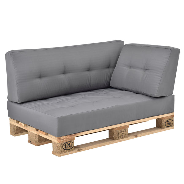 Cojín para respaldo Cojín de esquina Cojín para asiento para sofá de palets euro Cojines para palets Almohadilla para interior/exterior Almohadón Muebles + palet [en.casa]