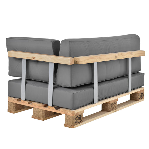 Cojín para respaldo Cojín de esquina Cojín para asiento para sofá de palets euro Cojines para palets Almohadilla para interior/exterior Almohadón Muebles + palet [en.casa]