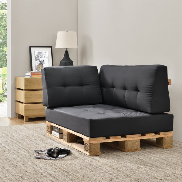Cojín para respaldo Cojín de esquina Cojín para asiento para sofá de palets euro Cojines para palets Almohadilla para interior/exterior Almohadón Muebles + palet [en.casa]