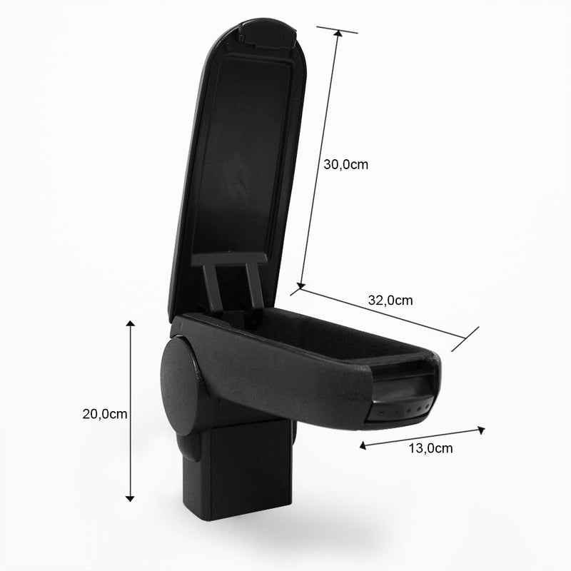 Esquema acotado Reposabrazos central Škoda Octavia 1U año 97-04 Apoyabrazos con compartimento de almacenamiento acolchado textil negro [pro.tec]