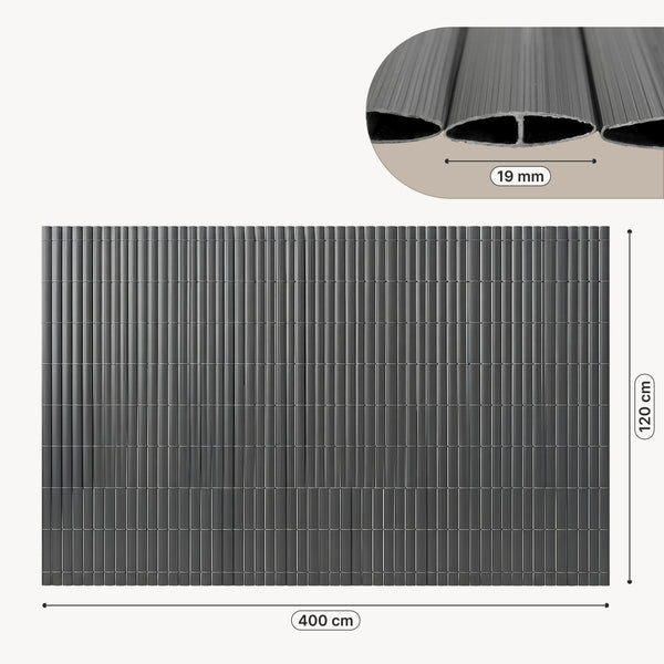 Cañizo PVC Cefalu ocultación doble cara Antracita [casa.pro]