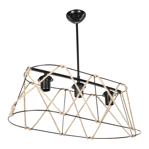 Lámpara colgante Harrogate negro / color yute en varios tamaños [lux.pro]