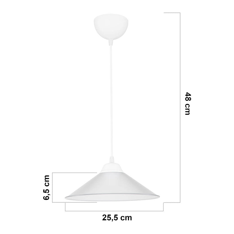 Esquema acotado Lámpara colgante Hereford E27 en varios colores [lux.pro]