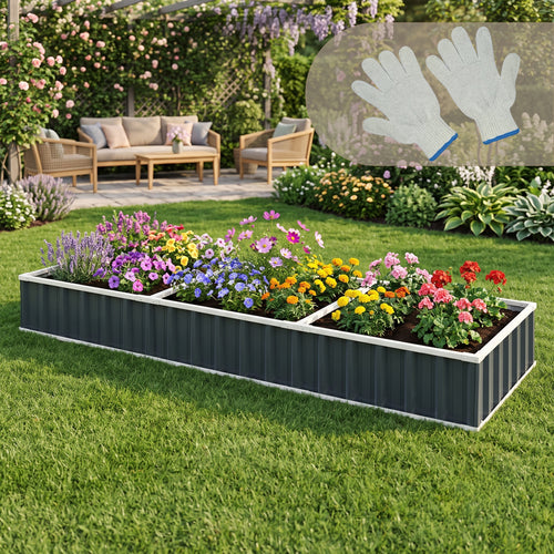 Huerto elevado Albrandswaard 258x90x30 cm Antracita [en.casa]
