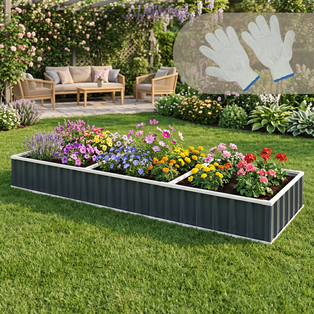 Huerto elevado Albrandswaard 258x90x30 cm Antracita [en.casa]