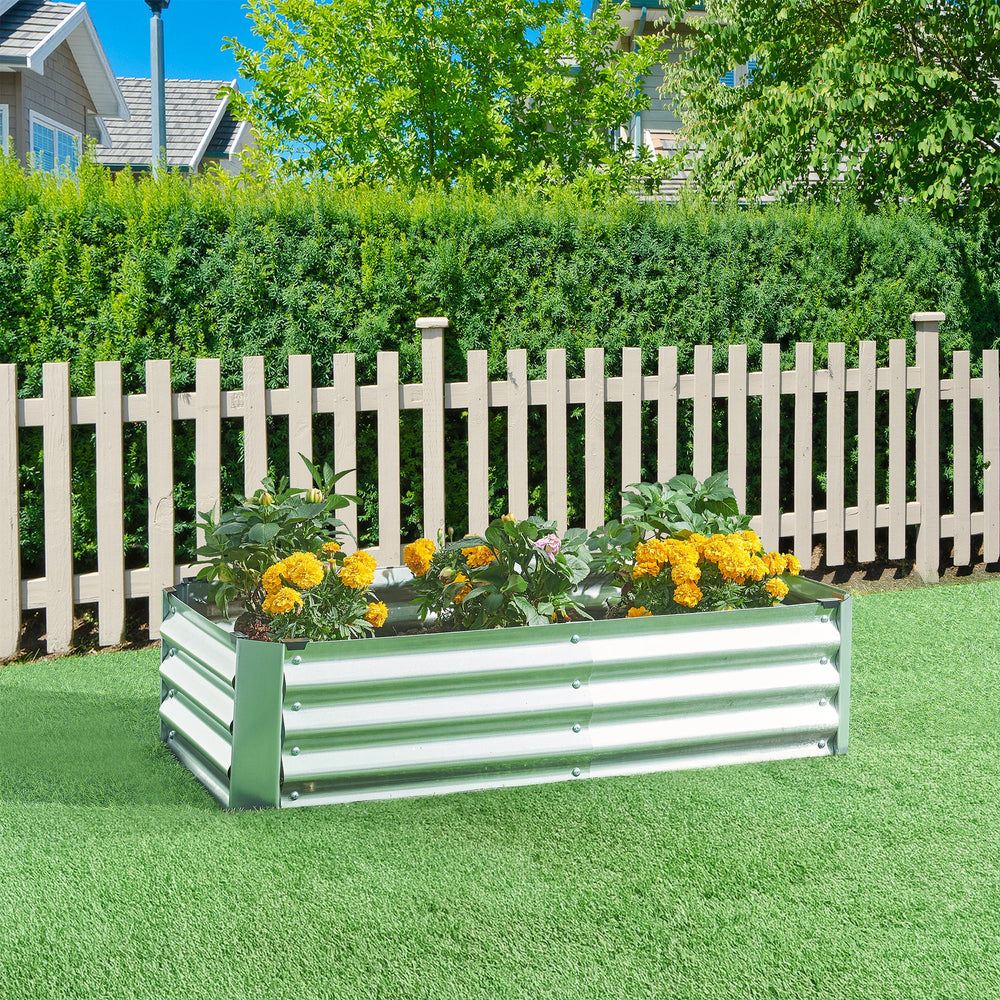 Parterre de plantas Celano acero plata [en.casa]