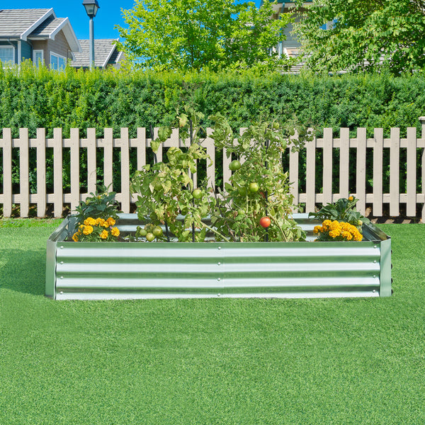 Parterre de plantas Celano acero plata [en.casa]