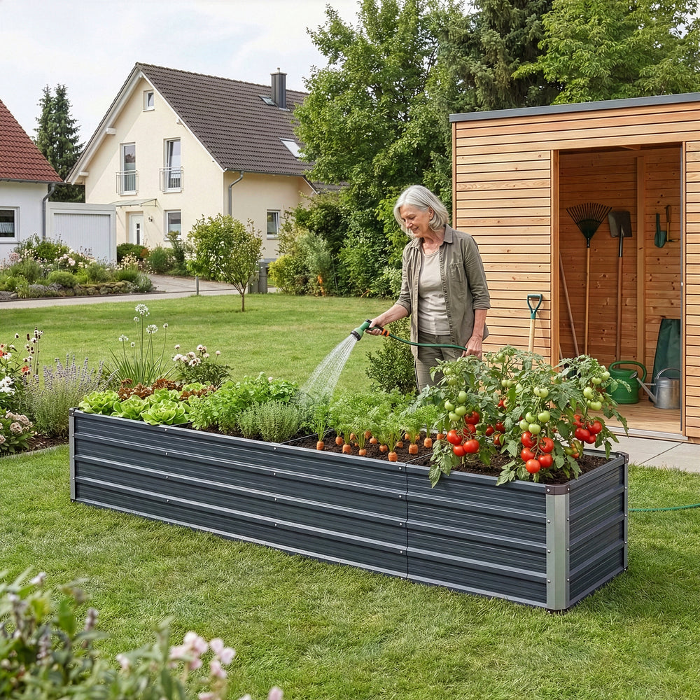 Cama de cultivo Nijmegen con travesaño central de acero en varios tamaños [en.casa] - premiumXL