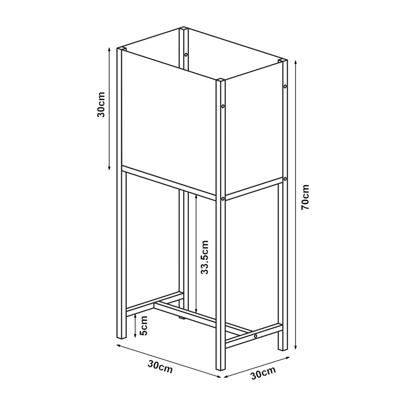 Esquema acotado Soporte para plantas Porsgrunn metal [en.casa]
