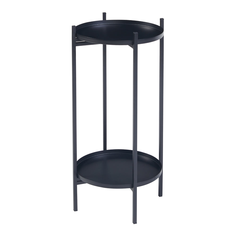 Soporte para plantas Tuusula con estantes Metal Negro [en.casa]