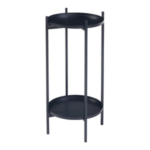 Soporte para plantas Tuusula con estantes Metal Negro [en.casa]