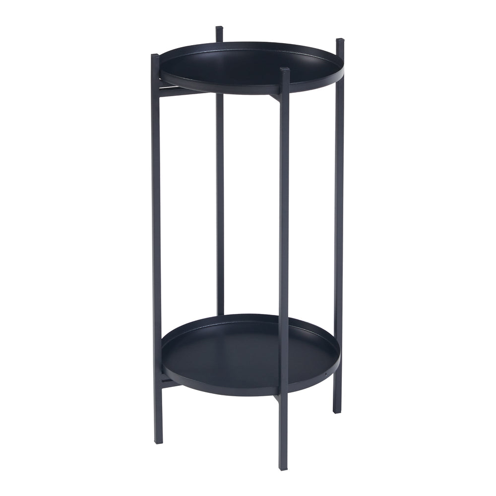 Soporte para plantas Tuusula con estantes Metal Negro [en.casa]