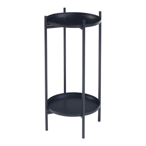 Soporte para plantas Tuusula con estantes Metal Negro [en.casa]