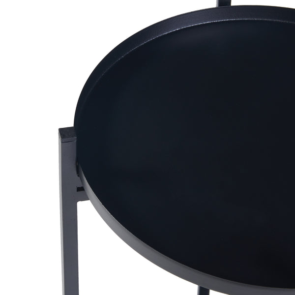 Soporte para plantas Tuusula con estantes Metal Negro [en.casa]