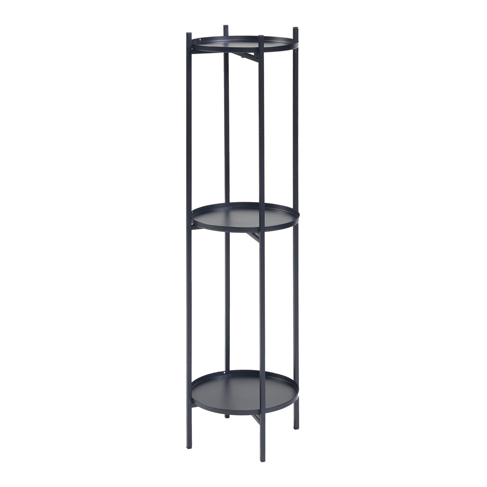 Soporte para plantas Tuusula con estantes Metal Negro [en.casa]
