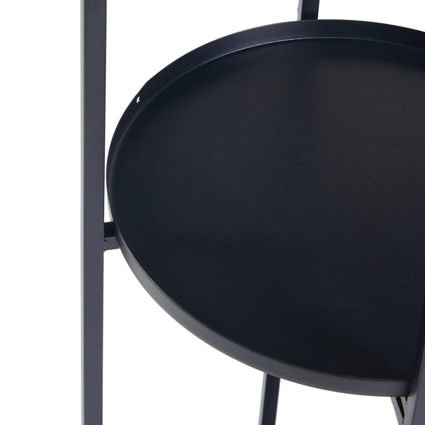 Soporte para plantas Tuusula con estantes Metal Negro [en.casa]