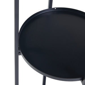 Soporte para plantas Tuusula con estantes Metal Negro [en.casa]