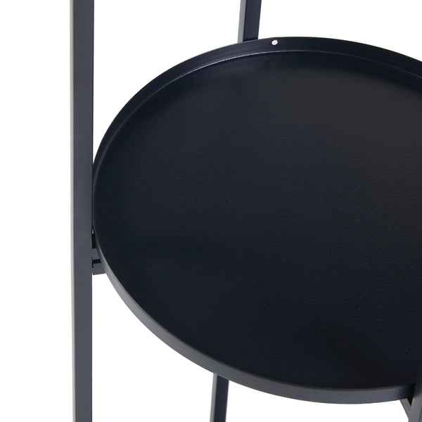 Soporte para plantas Tuusula con estantes Metal Negro [en.casa]