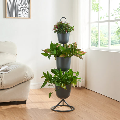 Soporte para plantas Alphen con macetas de metal [en.casa] - premiumXL