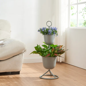 Soporte para plantas Alphen con macetas de metal [en.casa] - premiumXL