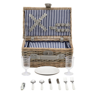 Cesta de picnic con juego de cubiertos para 2/4 personas en varios colores casa.pro
