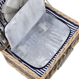 Cesta de picnic con juego de cubiertos para 2/4 personas en varios colores casa.pro