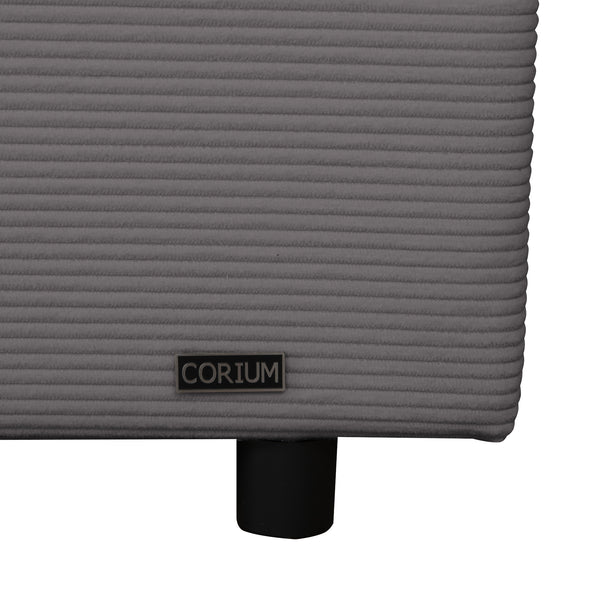 Cama tapizada Juva Cord con somier de lamas Corium