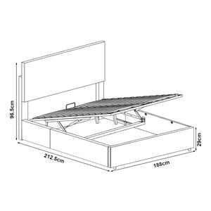 Cama tapizada Juva Cord con somier de lamas Corium
