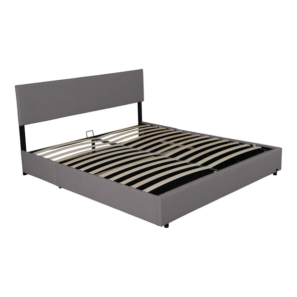 Cama tapizada Juva Cord con somier de lamas Corium