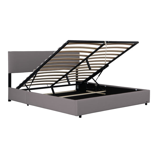 Cama tapizada Juva Cord con somier de lamas Corium