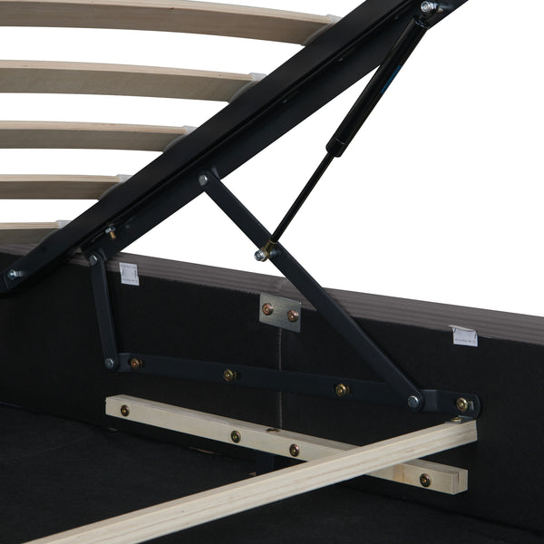 Cama tapizada Juva Cord con somier de lamas Corium