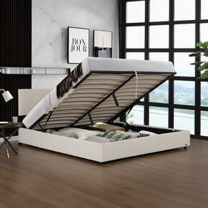 Cama tapizada Juva con colchón y canapé Corium