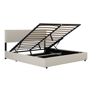 Cama tapizada Juva con colchón y canapé Corium