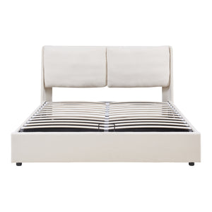Cama tapizada Lunner con colchón [en.casa]