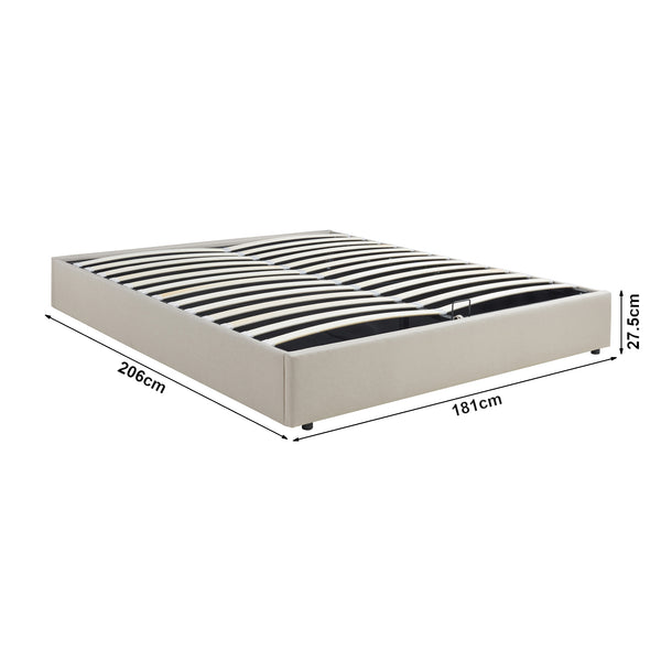 Cama tapizada Nola con colchón [en.casa]