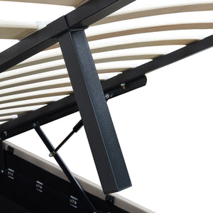 Cama tapizada Nola con colchón [en.casa]