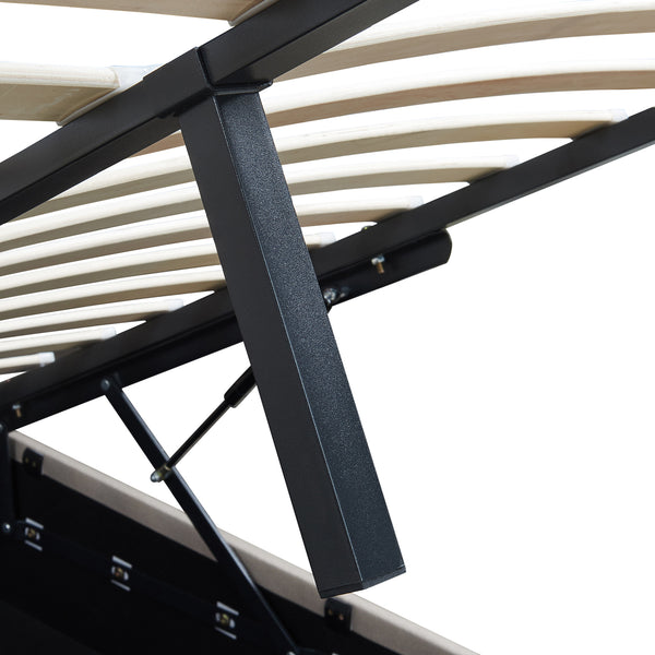 Cama tapizada Nola con colchón [en.casa]