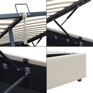 Cama tapizada Nola con colchón [en.casa]