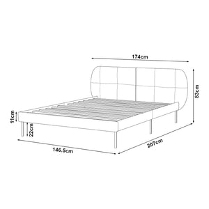 Cama tapizada Porvoo con colchón [en.casa]
