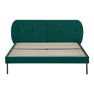 Cama tapizada Porvoo con colchón [en.casa]