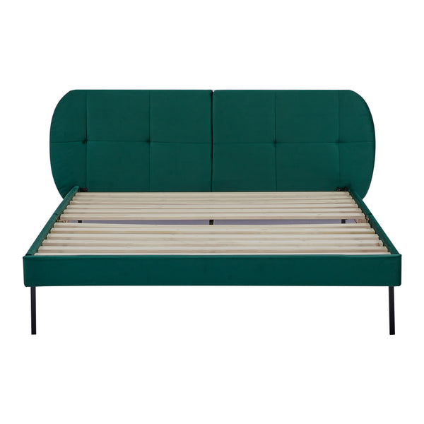 Cama tapizada Porvoo con colchón [en.casa]