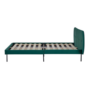 Cama tapizada Porvoo con colchón [en.casa]