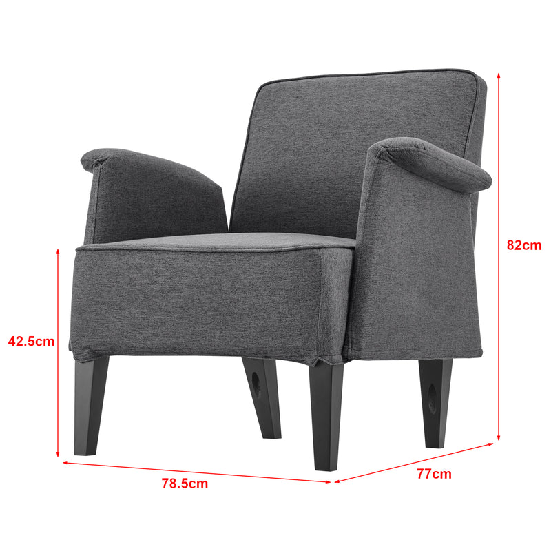 Esquema acotado Sillón tapizado Diespeck en varios colores [en.casa]