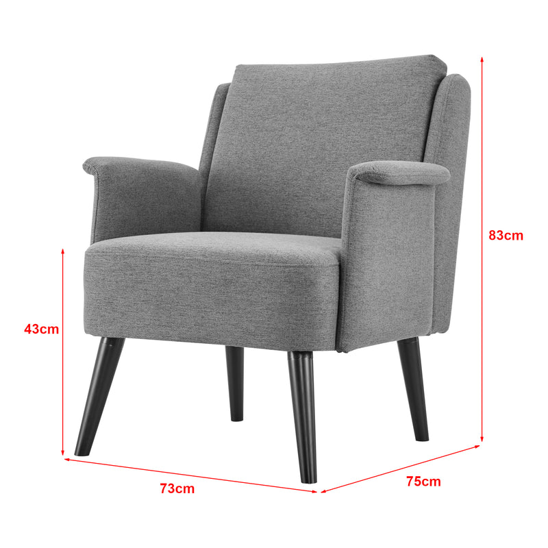 Esquema acotado Sillón tapizado Edling en varios colores [en.casa]